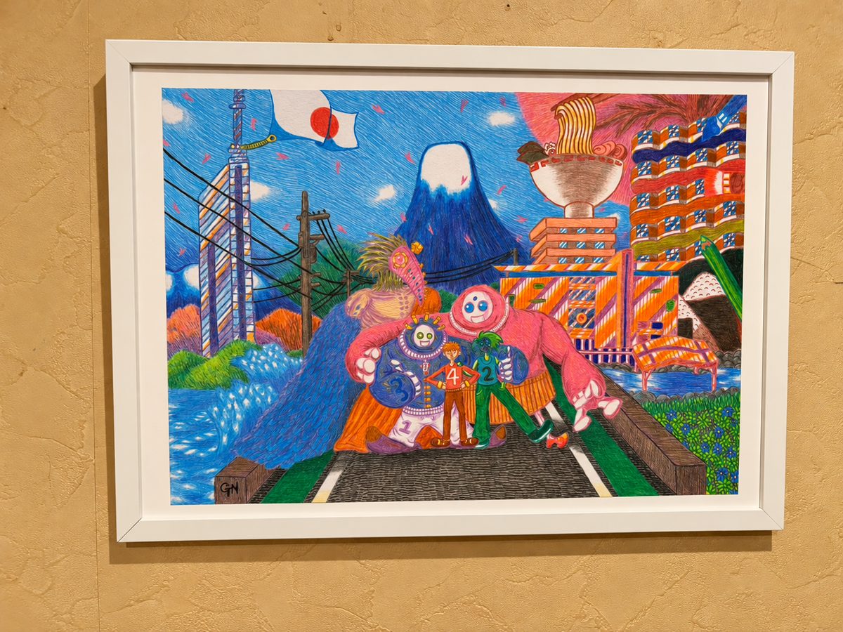 街並みとキャラクターを描いた作品